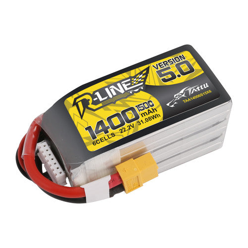 Tattu R-Line Version 5.0 1480mAh 6S 150C 22.2V Lipo Battery Pack with XT60 Plug